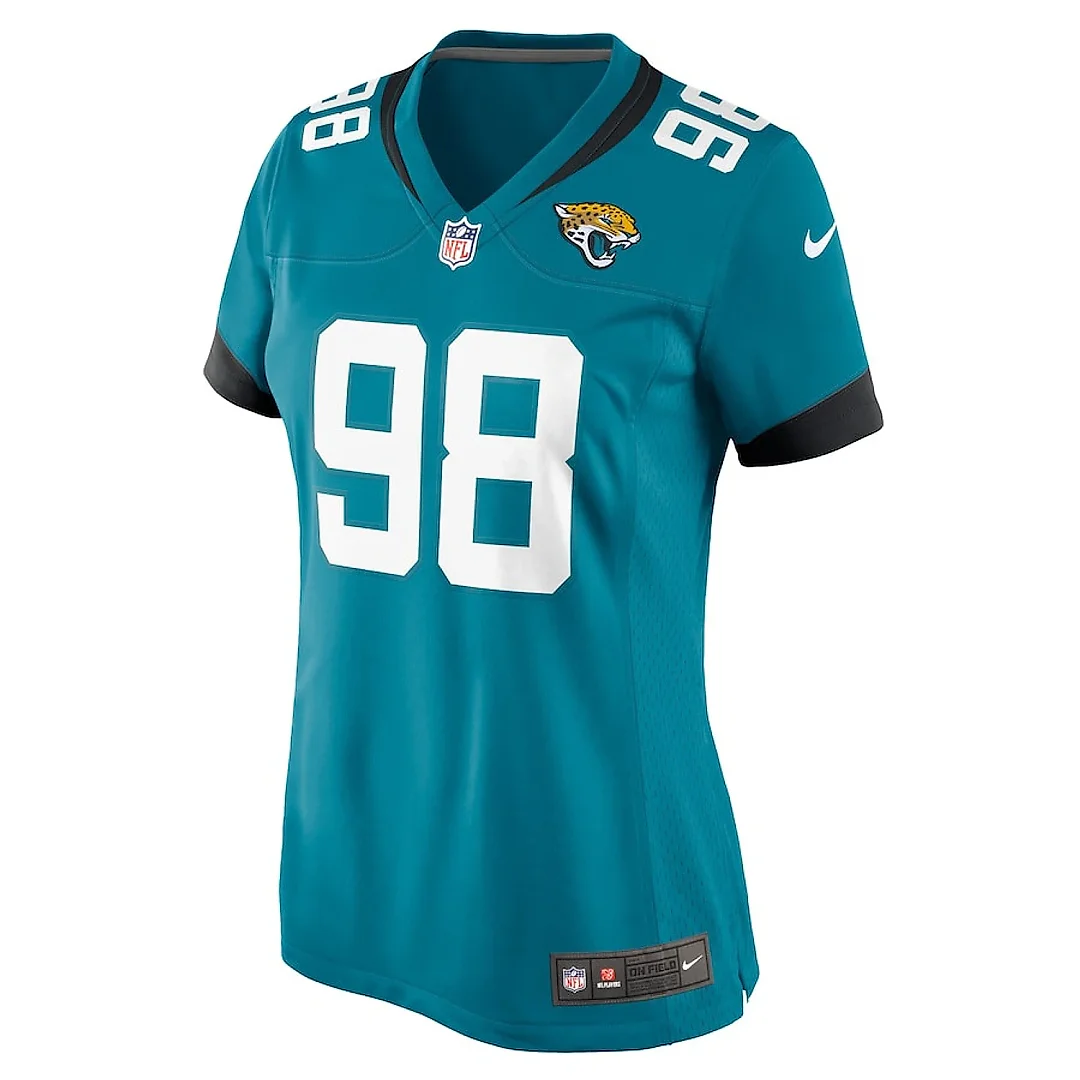 Zennovawear Jordan Jefferson 98 Jacksonville Jaguars Women's Game Jersey - Teal