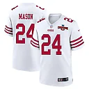 Zennovawear Jordan Mason 24 San Francisco 49ers NFC Champions Patch Game Men Jersey - White