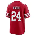 Zennovawear Jordan Mason 24 San Francisco 49ers NFC Champions Patch Game Men Jersey - Scarlet