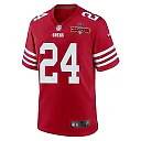 Zennovawear Jordan Mason 24 San Francisco 49ers NFC Champions Patch Game Men Jersey - Scarlet