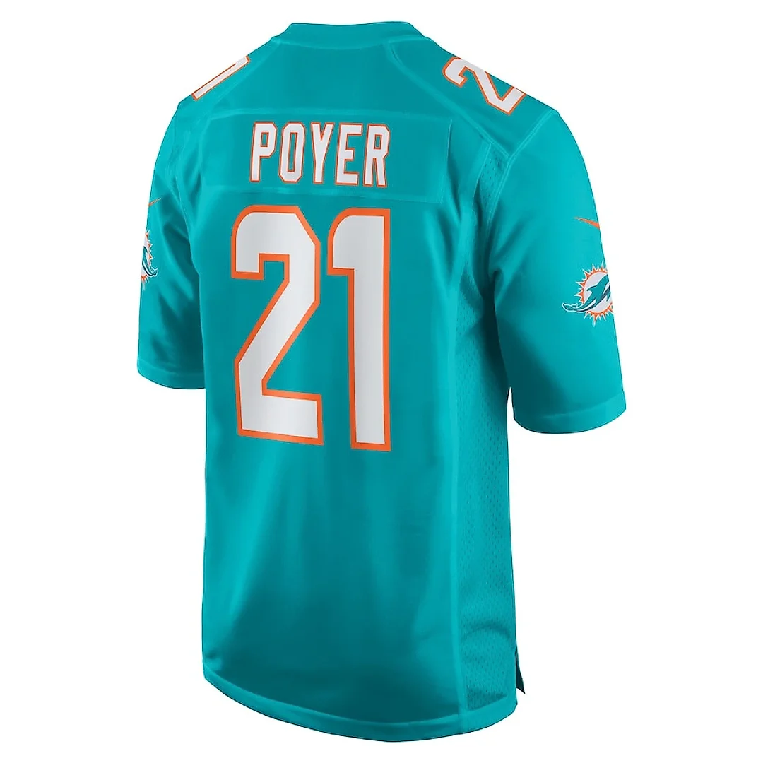 Zennovawear Jordan Poyer 21 Miami Dolphins Game Men Jersey - Aqua