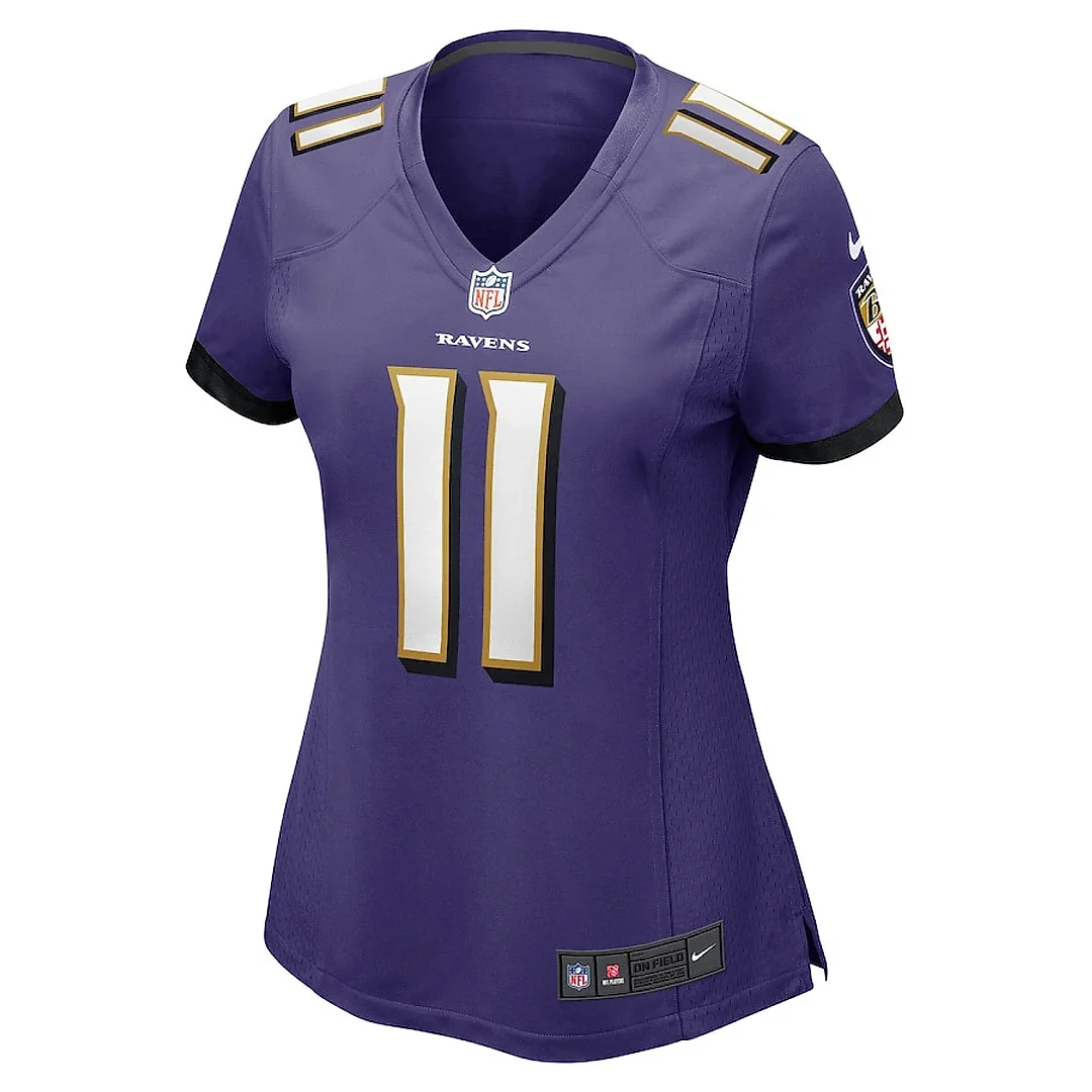 Zennovawear Jordan Stout 11 Baltimore Ravens Women's Game Jersey - Purple