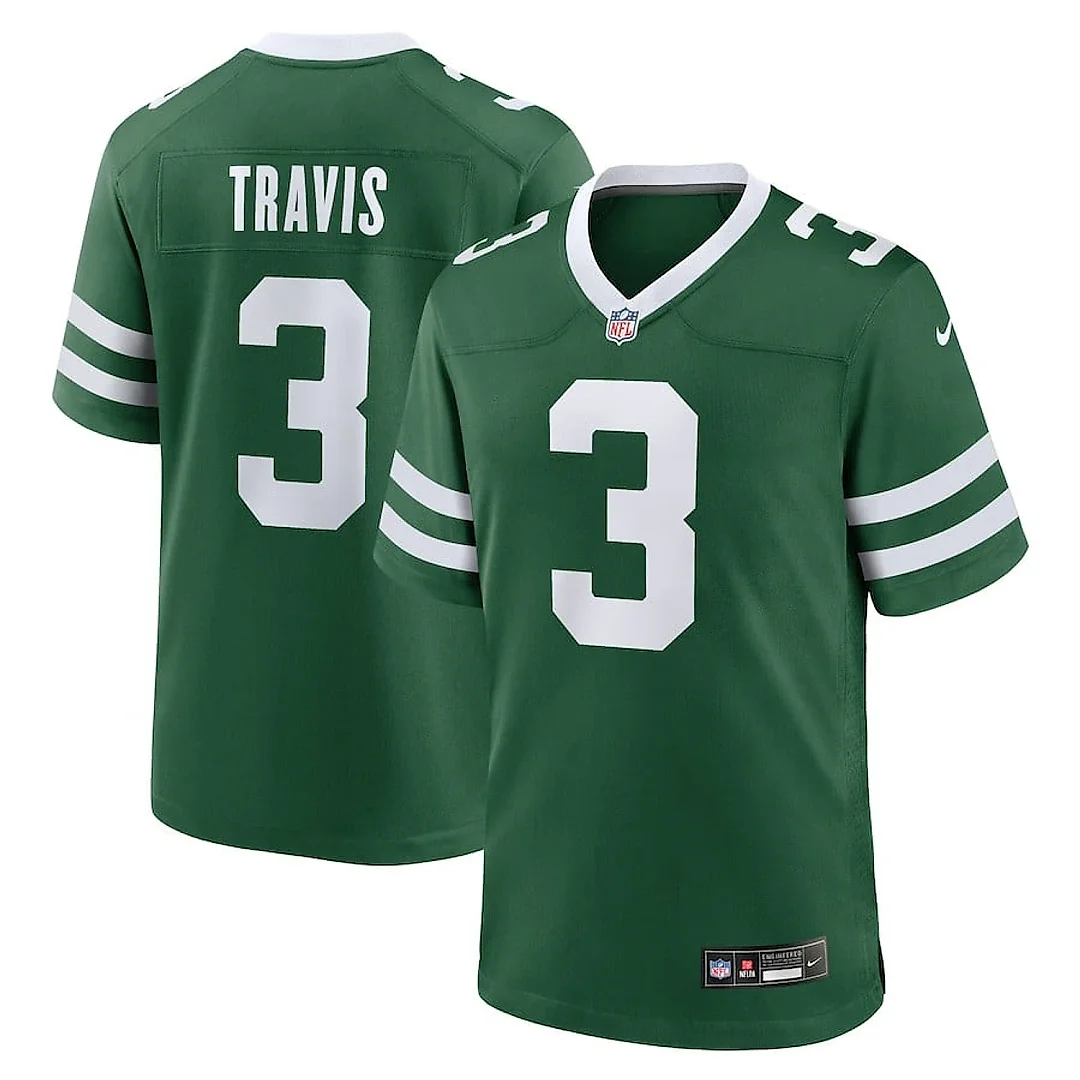 Zennovawear Jordan Travis 3 New York Jets Team Game Men Jersey - Legacy Green
