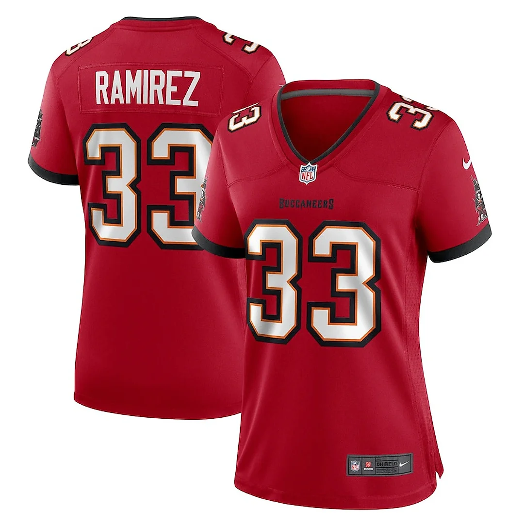 Zennovawear Jose Ramirez 33 Tampa Bay Buccaneers Women's Game Jersey - Red
