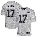 Zennovawear Josh Allen 17 Buffalo Bills 2024 Salute to Service Game YOUTH Jersey - Arctic Camo