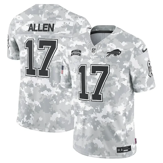 Zennovawear Josh Allen 17 Buffalo Bills 2024 Salute to Service Limited Men Jersey - Arctic Camo