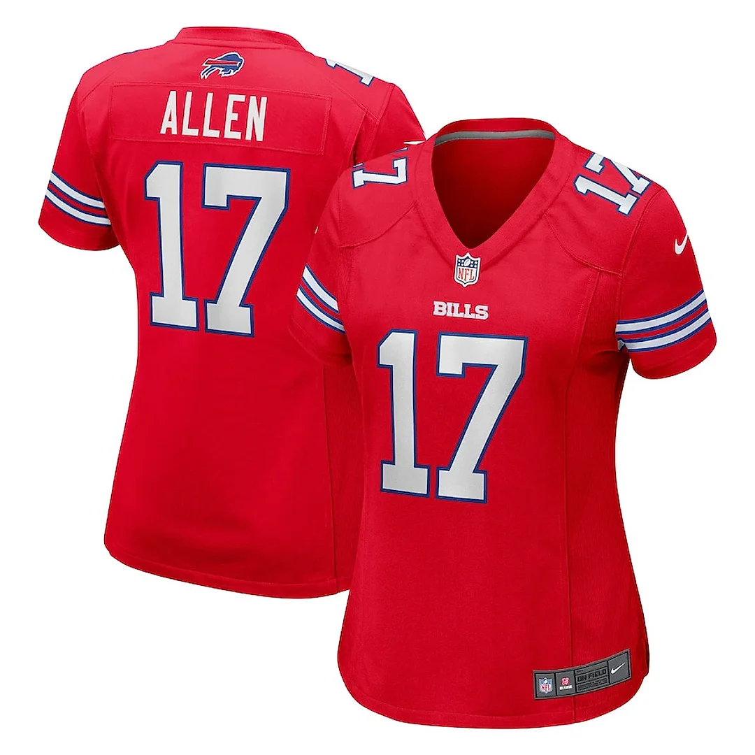 Zennovawear Josh Allen 17 Buffalo Bills Women Game Jersey - Red