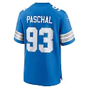 Zennovawear Josh Paschal 93 Detroit Lions Team Game Men Jersey - Blue