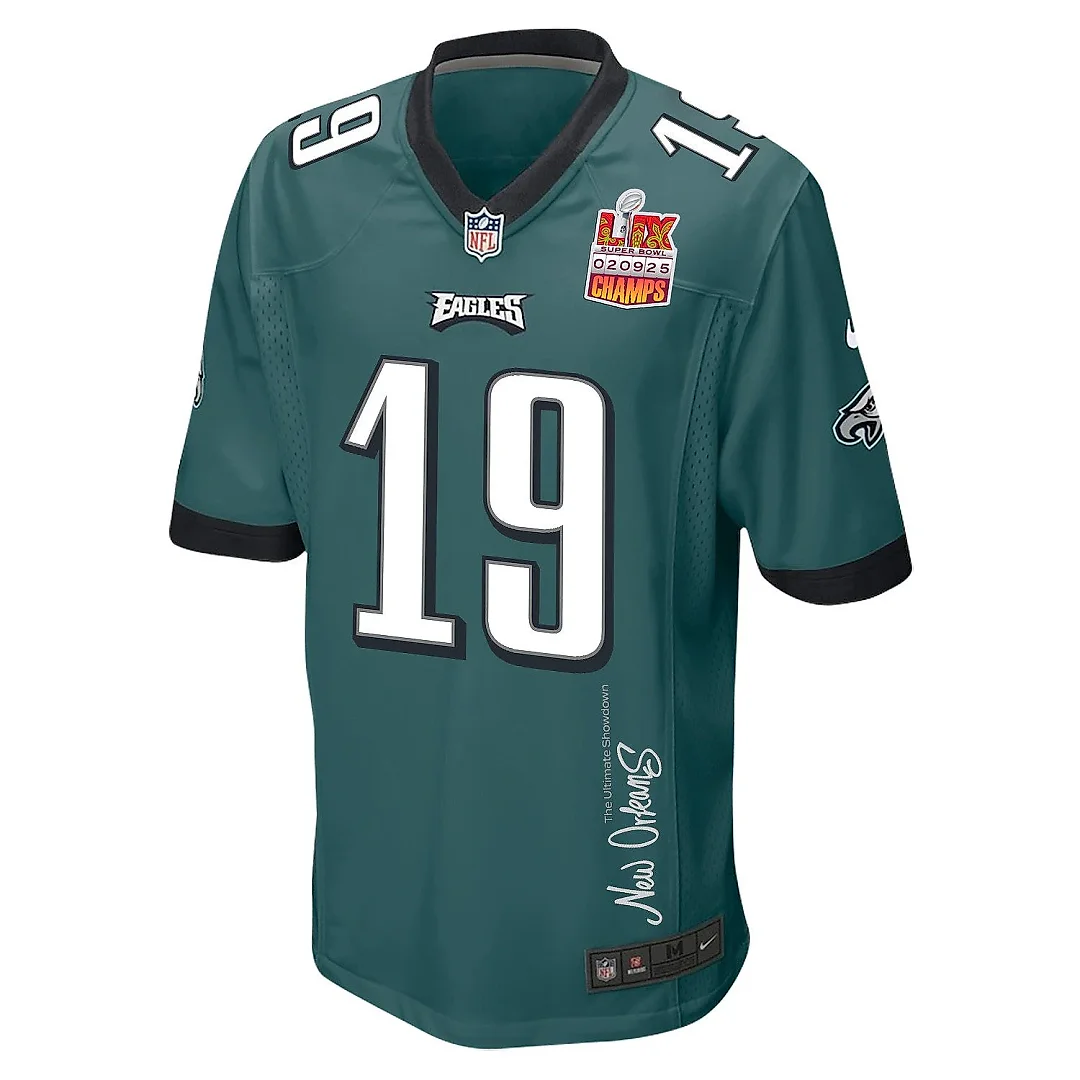 Zennovawear Josh Sweat 19 Philadelphia Eagles Super Bowl LIX Champions Patch 'New Orleans - The Ultimate Showdown' EMBROIDERED Game Men Jersey...