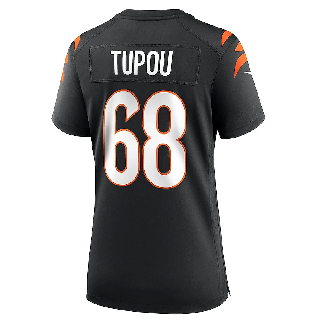 Zennovawear Josh Tupou 68 Cincinnati Bengals Women's Team Game Jersey - Black