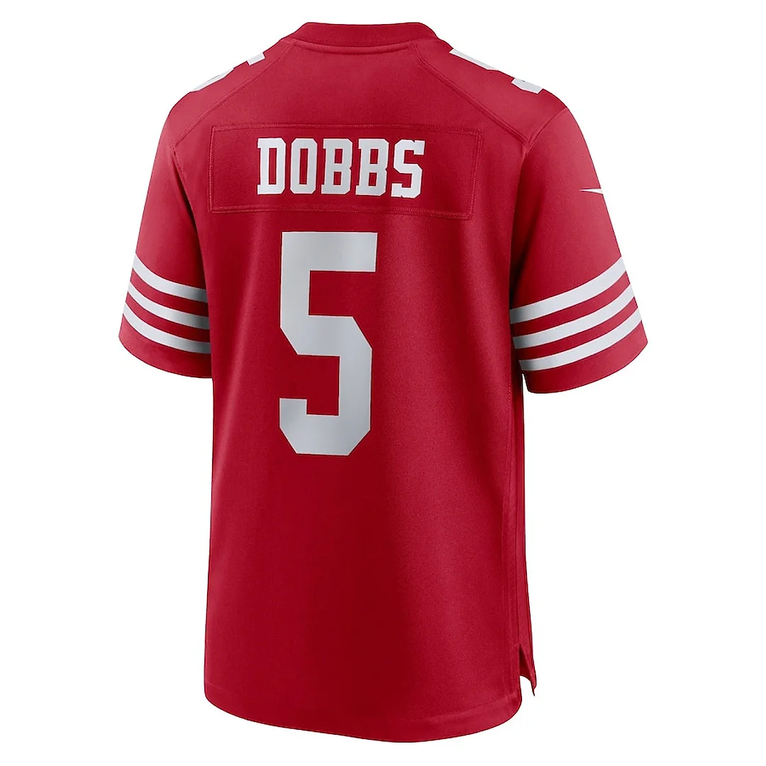 Zennovawear Joshua Dobbs 5 San Francisco 49ers Team Game Men Jersey - Scarlet