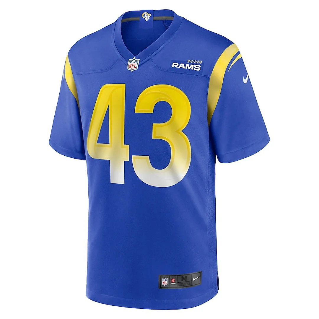 Zennovawear Joshua Karty 43 Los Angeles Rams Team Game Men Jersey - Royal