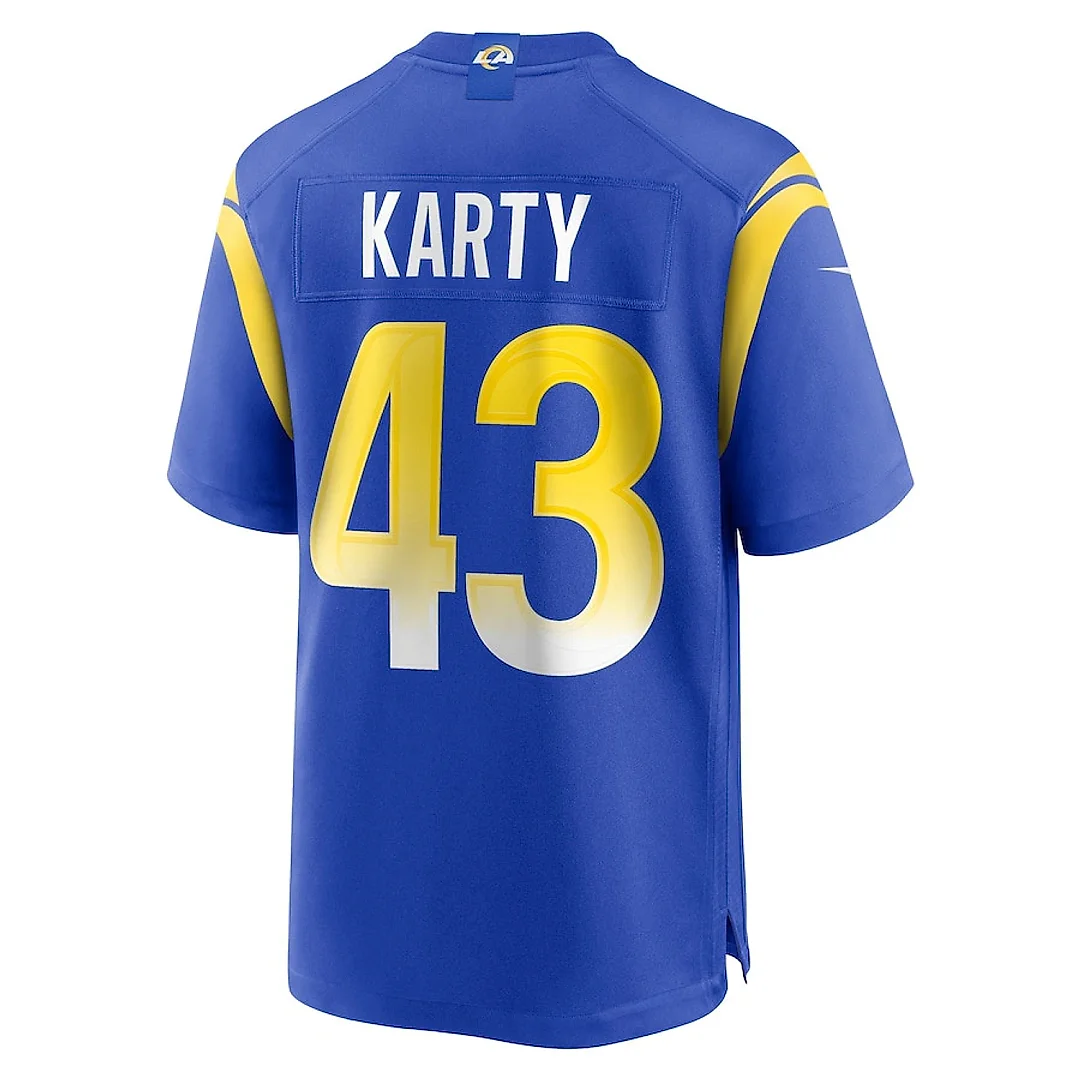 Zennovawear Joshua Karty 43 Los Angeles Rams Team Game Men Jersey - Royal