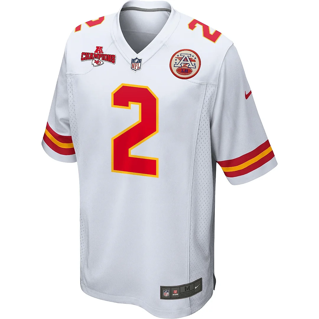 Zennovawear Joshua Williams 2 Kansas City Chiefs AFC Champions Patch Game Men Jersey - White