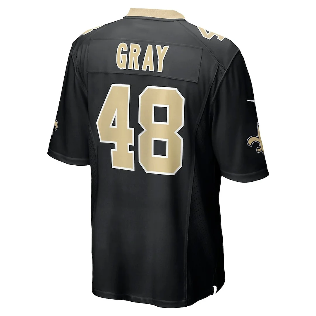 Zennovawear J.T. Gray 48 New Orleans Saints Men Game Jersey - Black