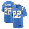 Zennovawear JT Woods 22 Los Angeles Chargers Team Game Men Jersey - Powder Blue