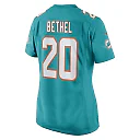 Zennovawear Justin Bethel 20 Miami Dolphins Women Game Jersey - Aqua
