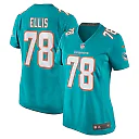 Zennovawear Justin Ellis 78 Miami Dolphins Women Game Jersey - Aqua