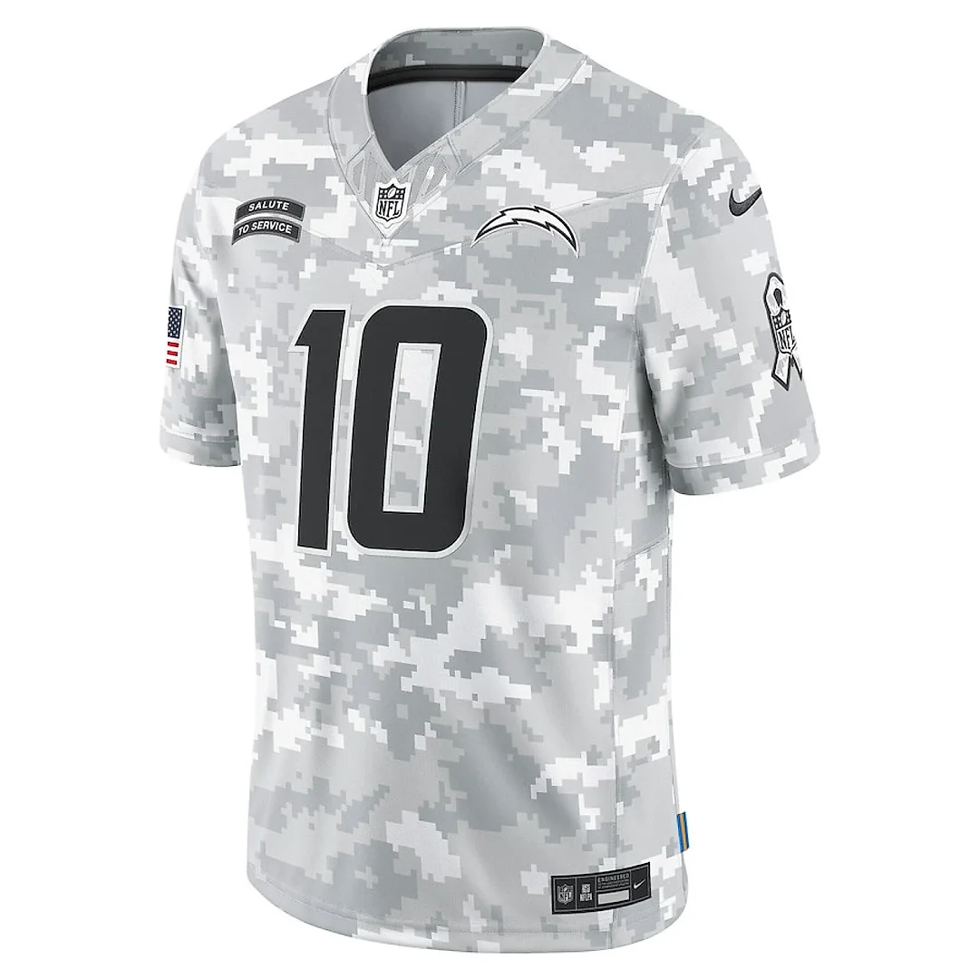 Zennovawear Justin Herbert 10 Los Angeles Chargers 2024 Salute to Service Limited Men Jersey - Arctic Camo