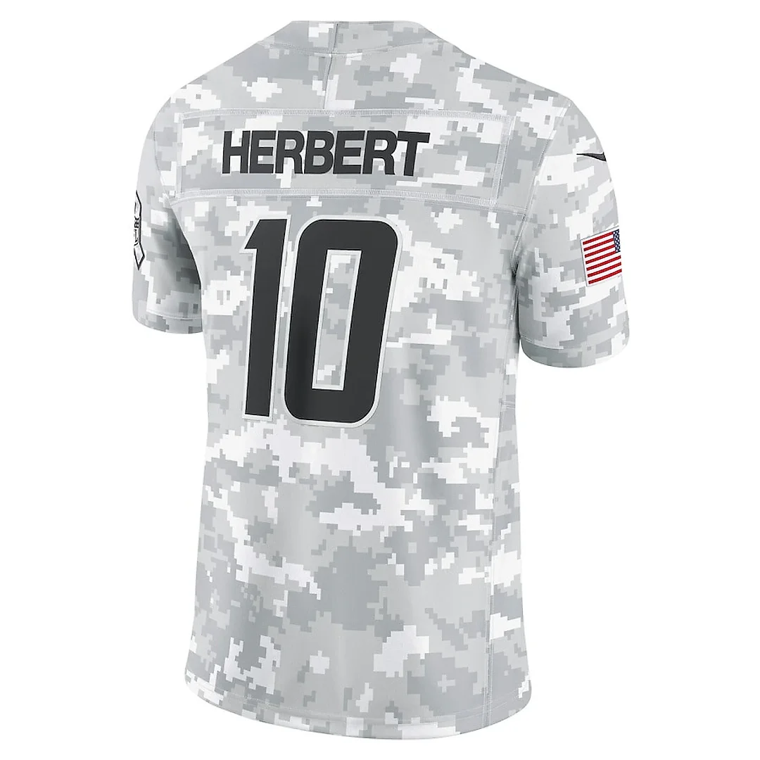 Zennovawear Justin Herbert 10 Los Angeles Chargers 2024 Salute to Service Limited Men Jersey - Arctic Camo