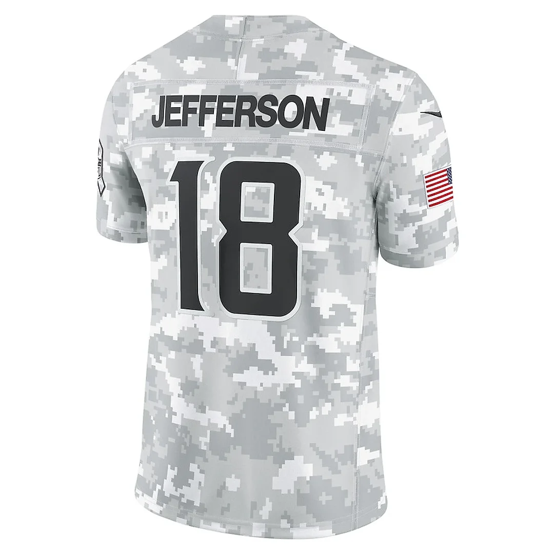 Zennovawear Justin Jefferson 18 Minnesota Vikings 2024 Salute to Service Limited Men Jersey - Arctic Camo