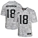 Zennovawear Justin Jefferson 18 Minnesota Vikings 2024 Salute to Service Game YOUTH Jersey - Arctic Camo