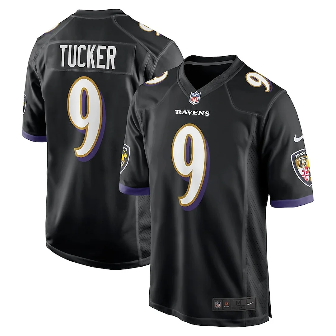 Zennovawear Justin Tucker 9 Baltimore Ravens Men Game Jersey - Black