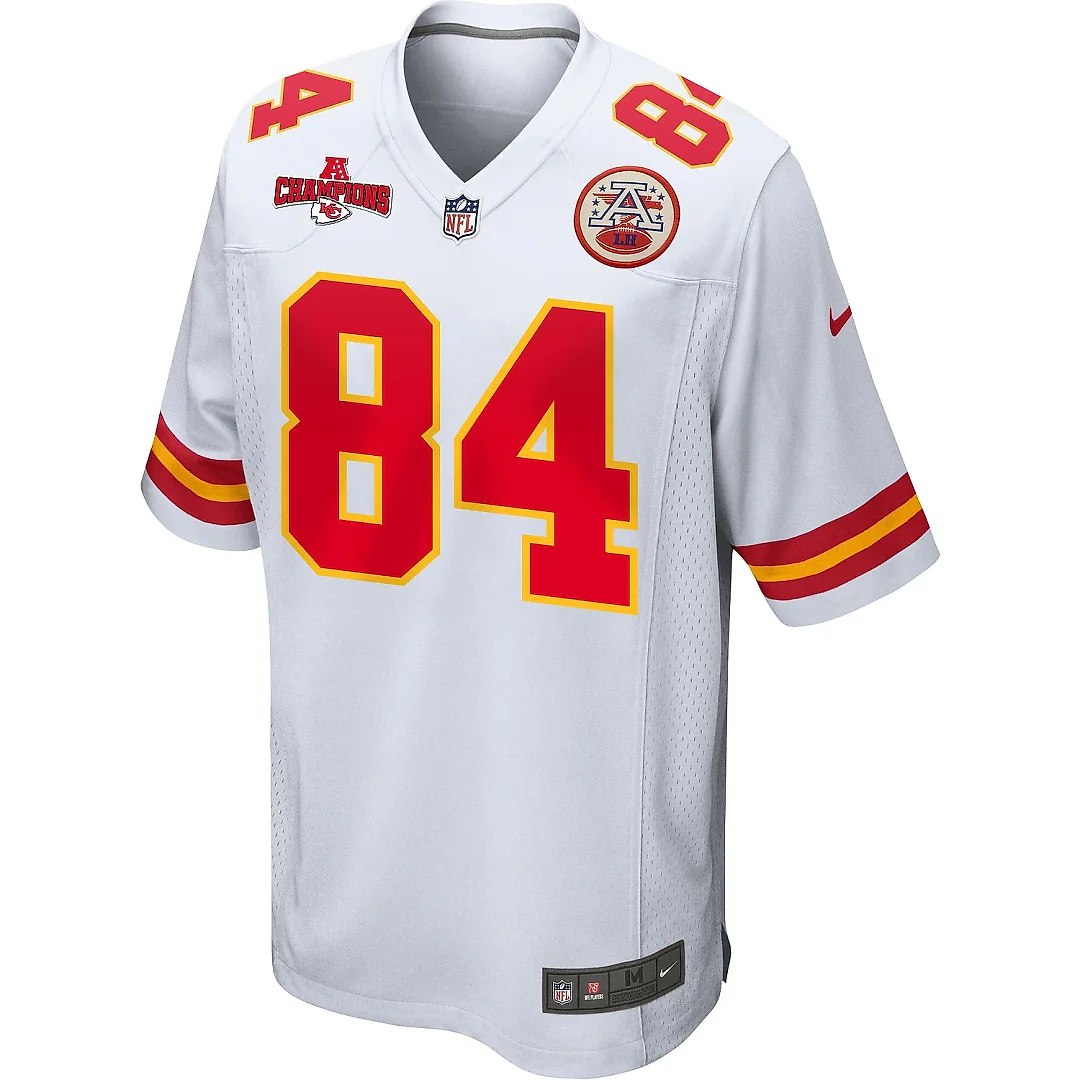 Zennovawear Justin Watson 84 Kansas City Chiefs AFC Champions Patch Game Men Jersey - White