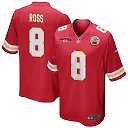 Zennovawear Justyn Ross 8 Kansas City Chiefs AFC Champions Patch Game Men Jersey - Red