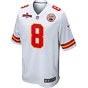 Zennovawear Justyn Ross 8 Kansas City Chiefs AFC Champions Patch Game Men Jersey - White