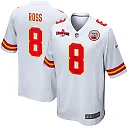 Zennovawear Justyn Ross 8 Kansas City Chiefs AFC Champions Patch Game Men Jersey - White