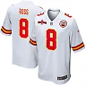Zennovawear Justyn Ross 8 Kansas City Chiefs AFC Champions Patch Game Men Jersey - White