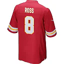 Zennovawear Justyn Ross 8 Kansas City Chiefs AFC Champions Patch Game Men Jersey - Red