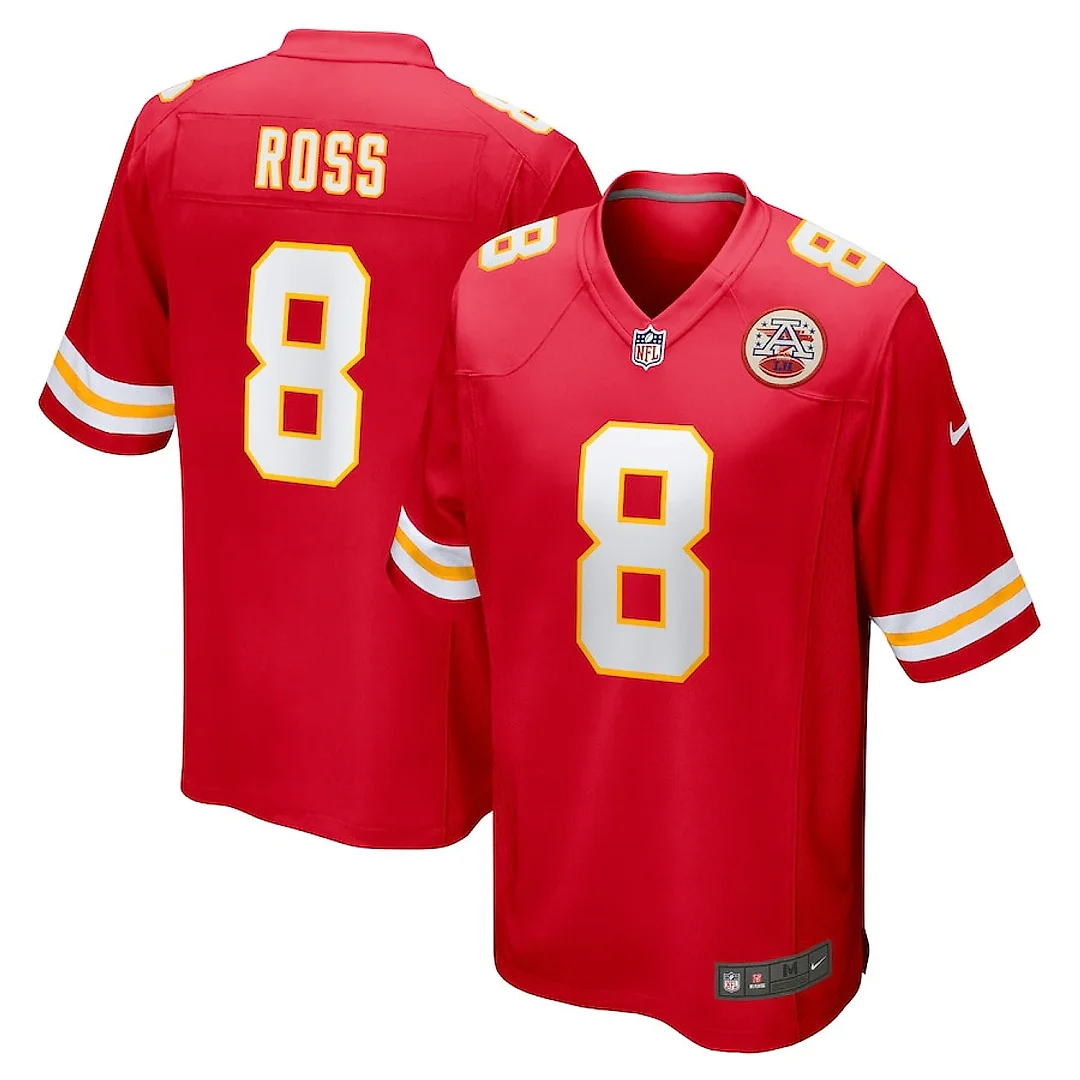 Zennovawear Justyn Ross 8 Kansas City Chiefs Men Home Game Jersey - Red
