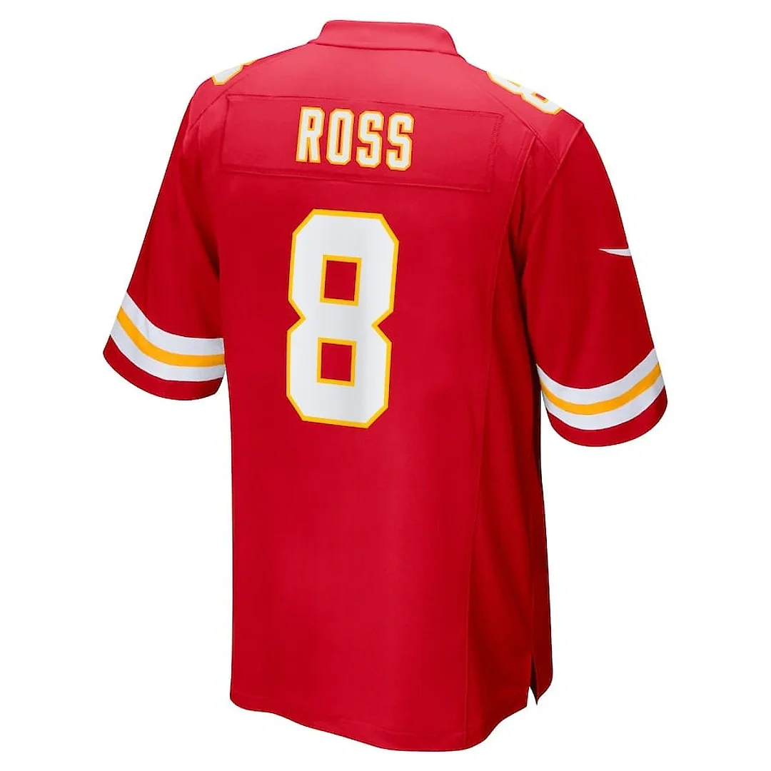 Zennovawear Justyn Ross 8 Kansas City Chiefs Men Home Game Jersey - Red