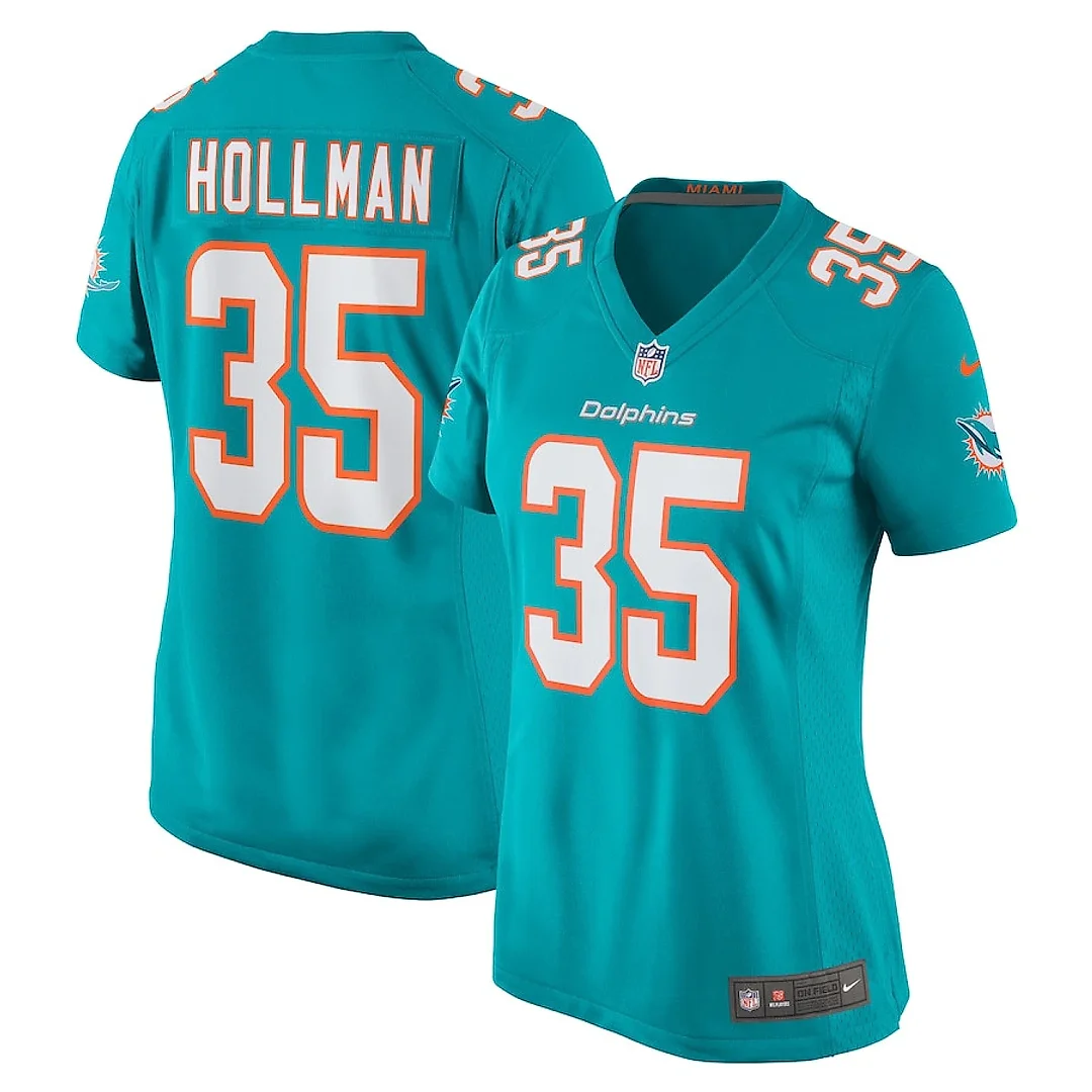 Zennovawear Ka'Dar Hollman 35 Miami Dolphins Women Home Game Jersey - Aqua