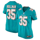 Zennovawear Ka'Dar Hollman 35 Miami Dolphins Women Home Game Jersey - Aqua