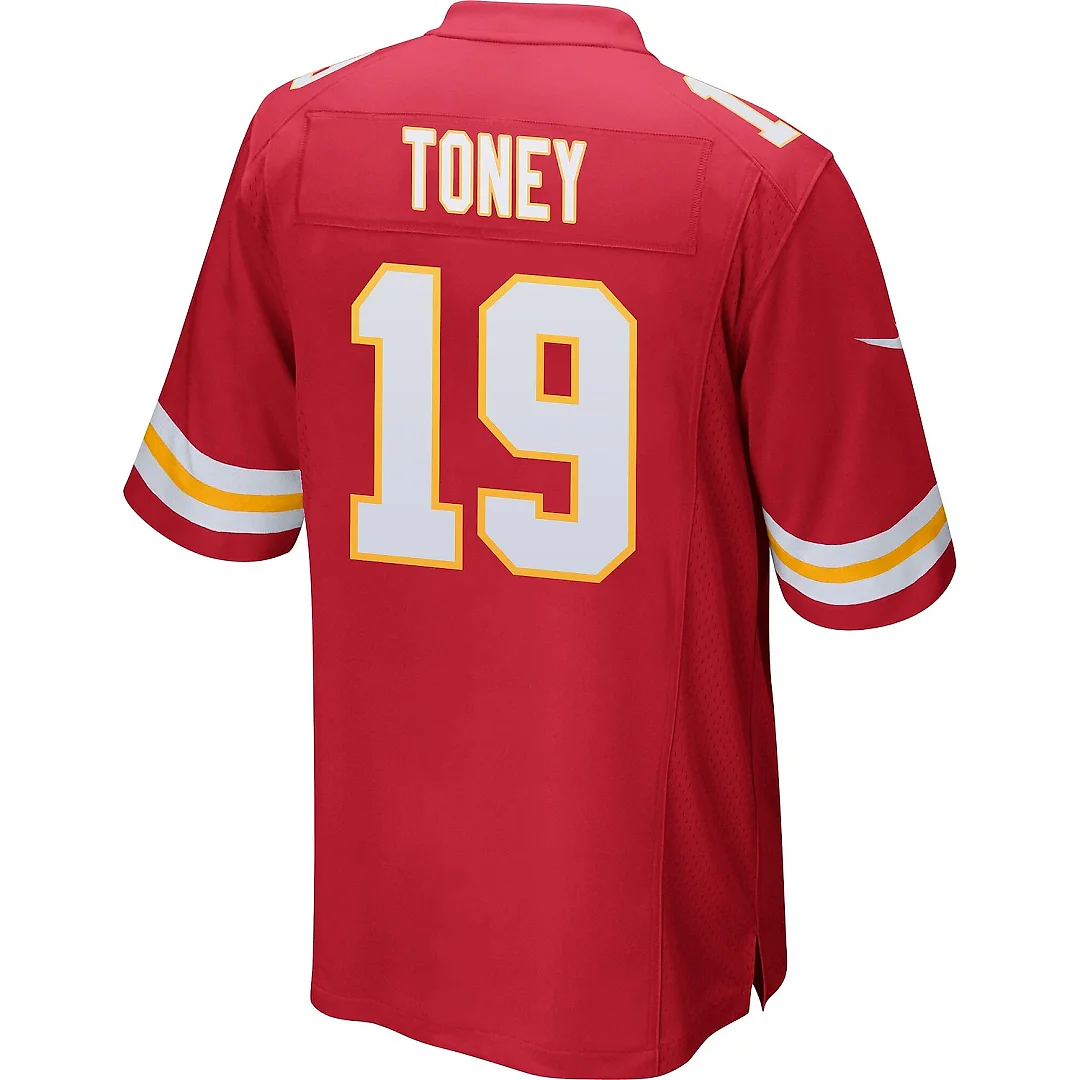 Zennovawear Kadarius Toney 19 Kansas City Chiefs AFC Champions Patch Game Men Jersey - Red