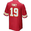 Zennovawear Kadarius Toney 19 Kansas City Chiefs AFC Champions Patch Game Men Jersey - Red