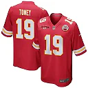 Zennovawear Kadarius Toney 19 Kansas City Chiefs AFC Champions Patch Game Men Jersey - Red