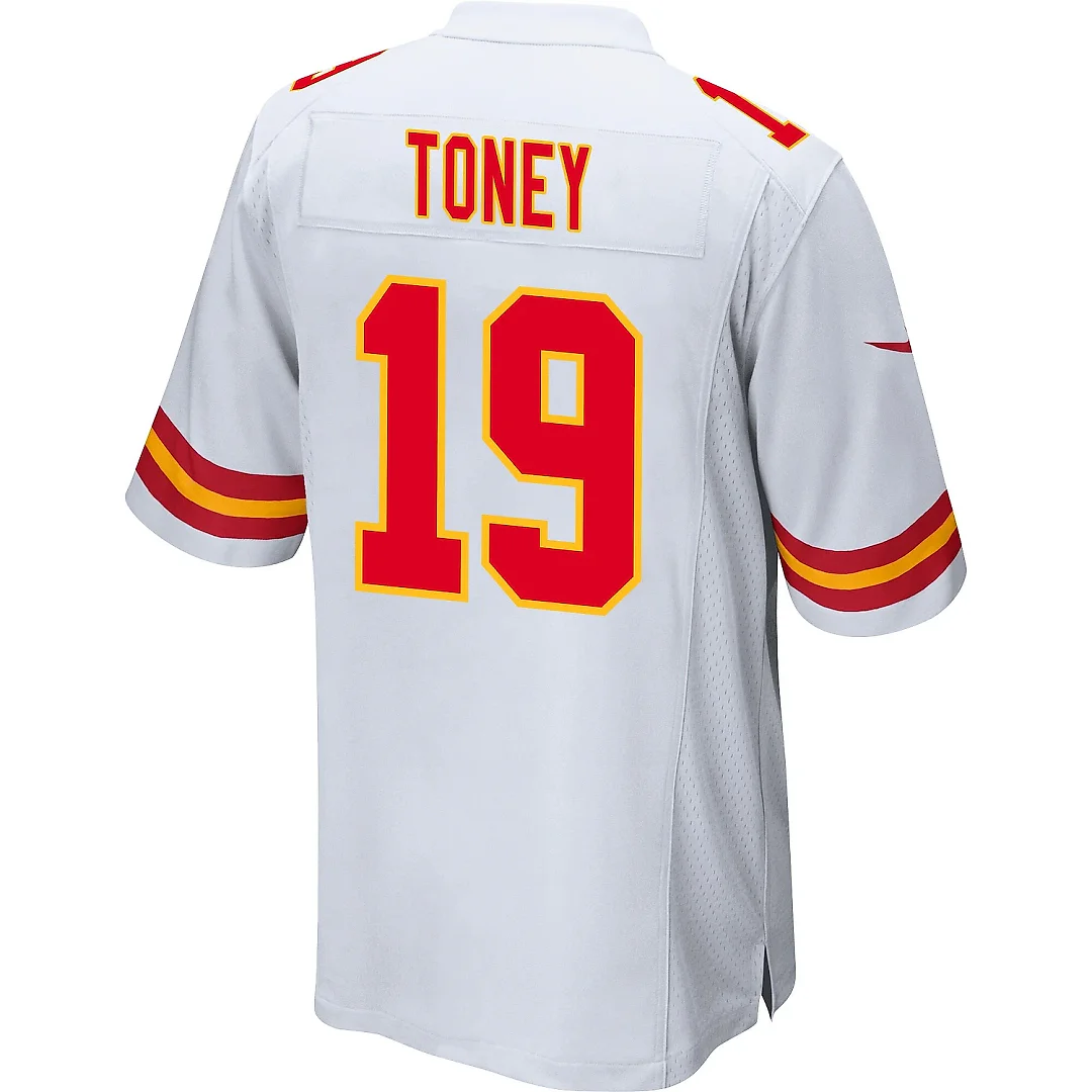 Zennovawear Kadarius Toney 19 Kansas City Chiefs AFC Champions Patch Game Men Jersey - White