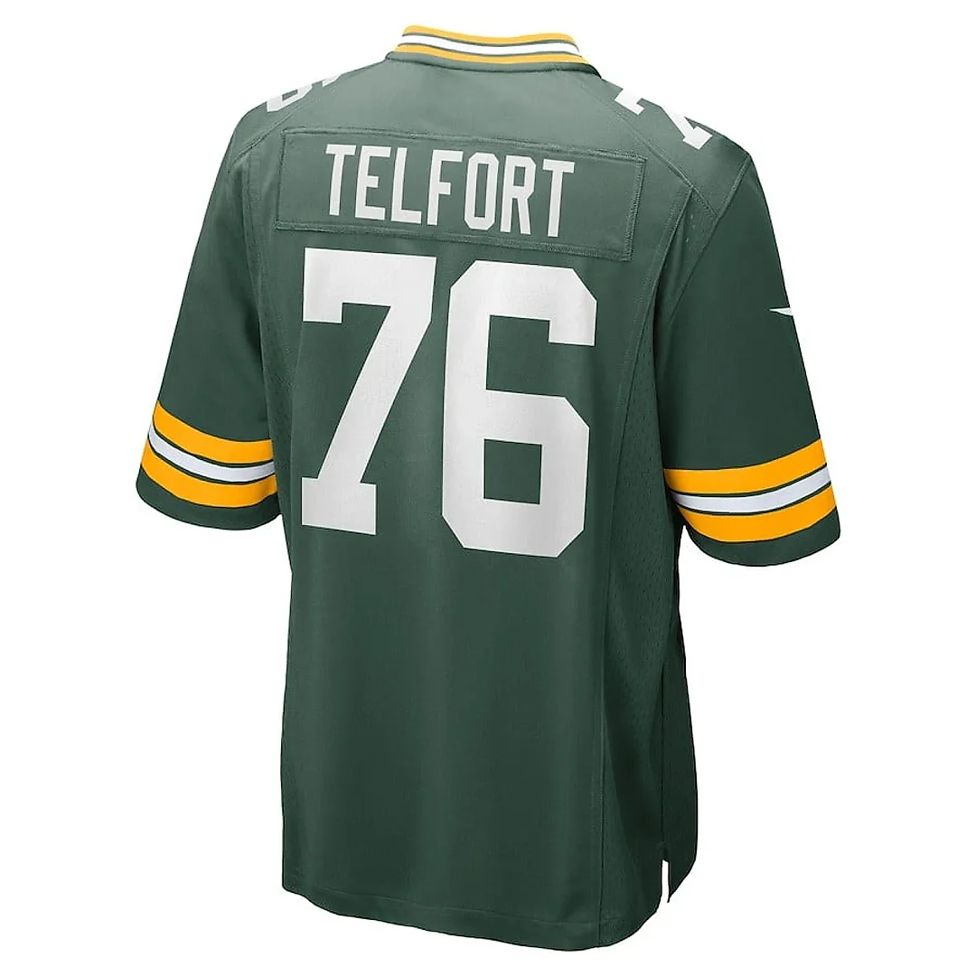 Zennovawear Kadeem Telfort 76 Green Bay Packers Game Men Jersey - Green