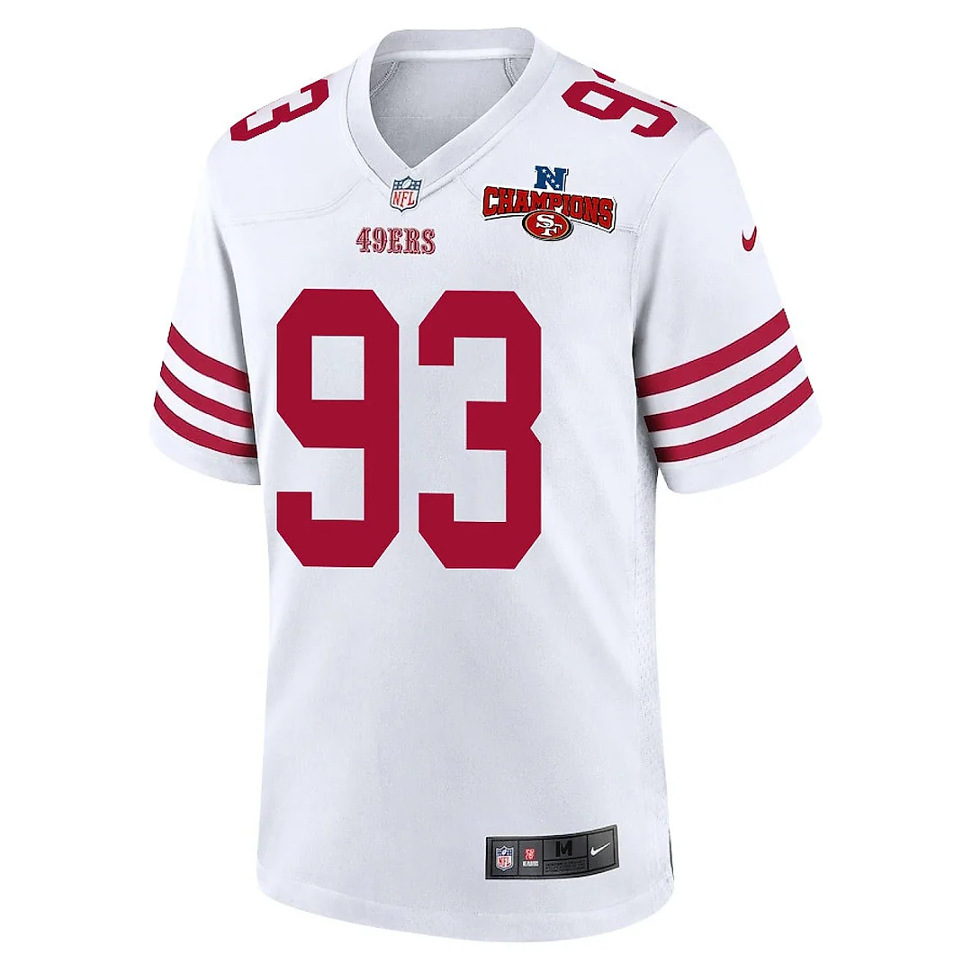 Zennovawear Kalia Davis 93 San Francisco 49ers NFC Champions Patch Game Men Jersey - White