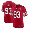 Zennovawear Kalia Davis 93 San Francisco 49ers NFC Champions Patch Game Men Jersey - Scarlet