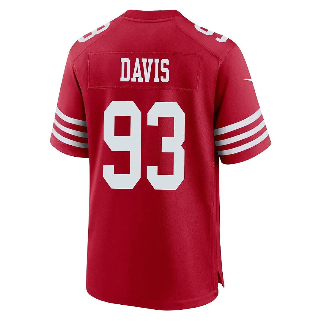 Zennovawear Kalia Davis 93 San Francisco 49ers NFC Champions Patch Game Men Jersey - Scarlet