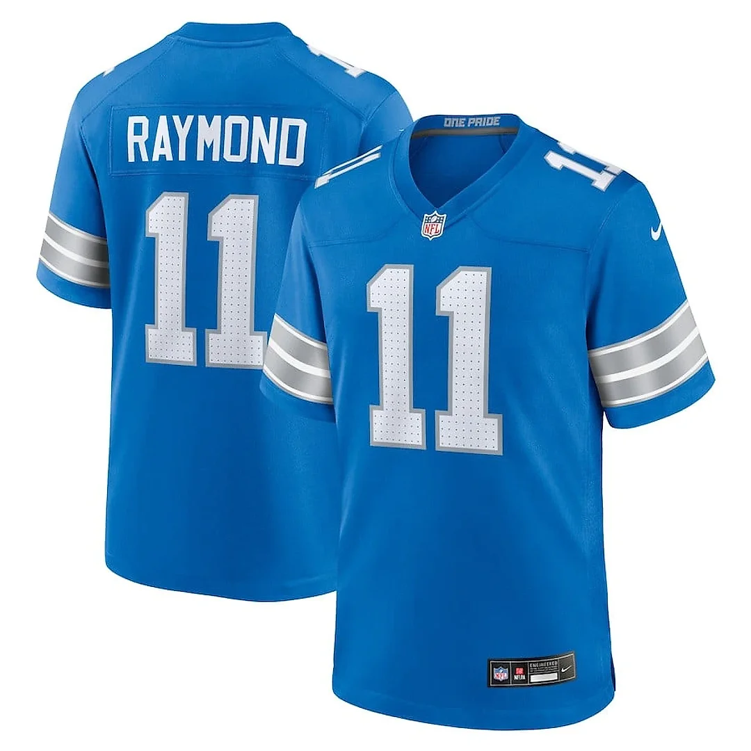 Zennovawear Kalif Raymond 11 Detroit Lions Team Game Men Jersey - Blue