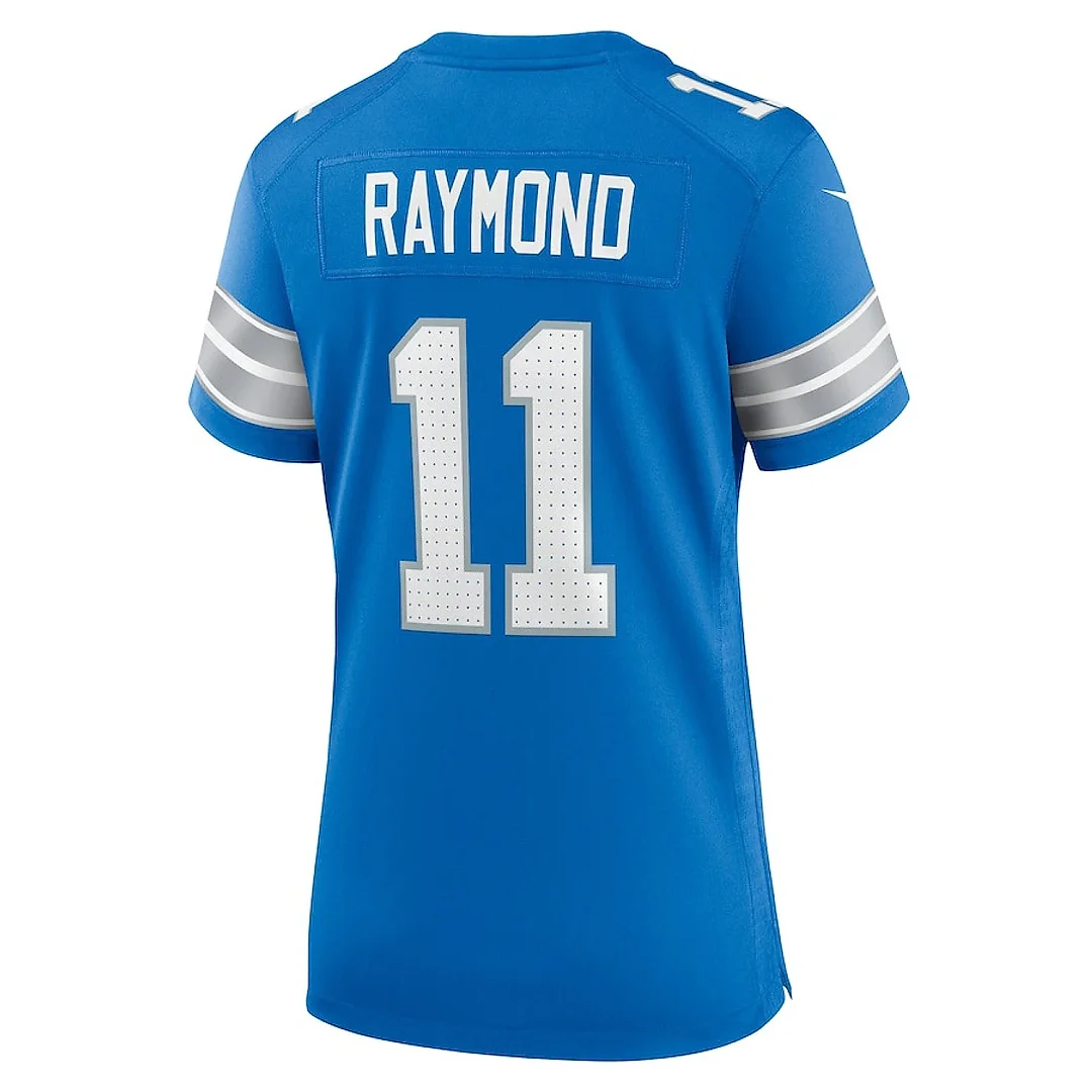 Zennovawear Kalif Raymond 11 Detroit Lions Women's Team Game Jersey - Blue