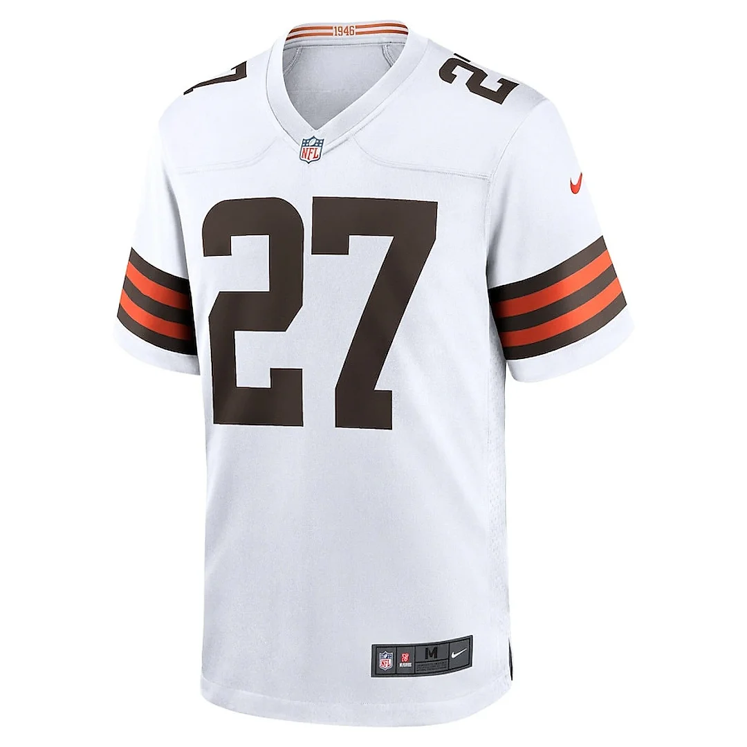 Zennovawear Kareem Hunt 27 Cleveland Browns Game Men Jersey - White