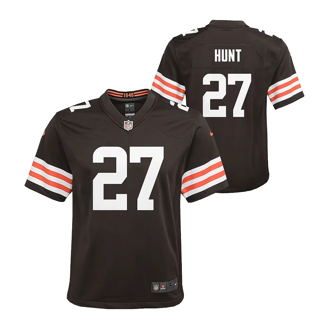 Zennovawear Kareem Hunt 27 Cleveland Browns Game YOUTH Jersey - Brown
