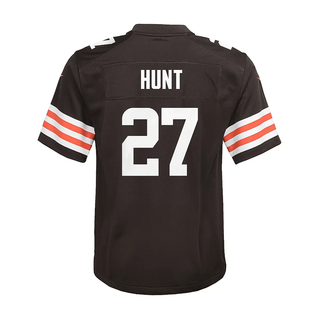Zennovawear Kareem Hunt 27 Cleveland Browns Game YOUTH Jersey - Brown